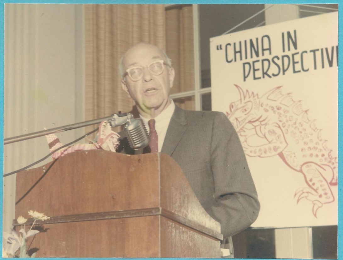 Photograph of speaker from First Annual Conference in 1970.